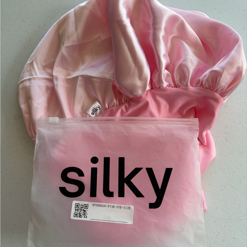 Pink Satin Hair Bonnet -